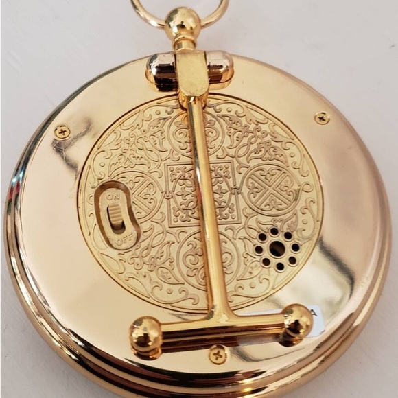 Gold Desk Clock Pocket Watch Style Seiko Japan Vintage Alarm Clock - Picture 8 of 10